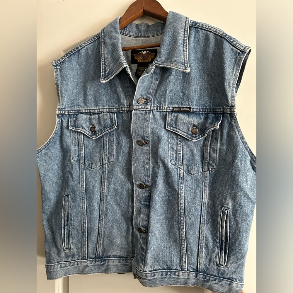 BNWT 100% Authentic Harley Davidson Denim Vest